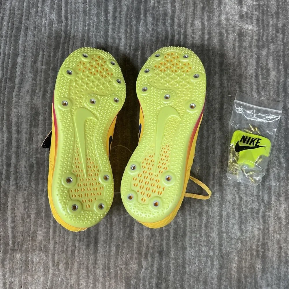 Nike Track & Field Shoes Mens Size 8.5 Yellow Spiked High Jump Spikes FZ9636-800